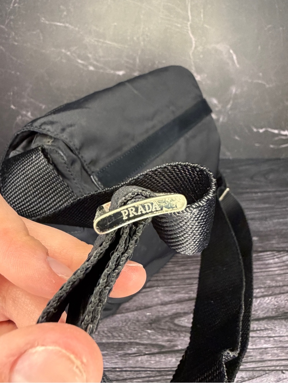 Prada Black Tessuto Nylon Crossbody Bag | Messenger Shoulder Bag | Vintage Y2K - Picture 6 of 11